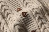 DAXUEN black vertical cable knit cardigan vest