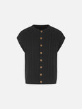 DAXUEN black vertical cable knit cardigan vest