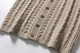 DAXUEN black vertical cable knit cardigan vest