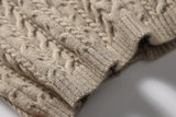DAXUEN black vertical cable knit cardigan vest