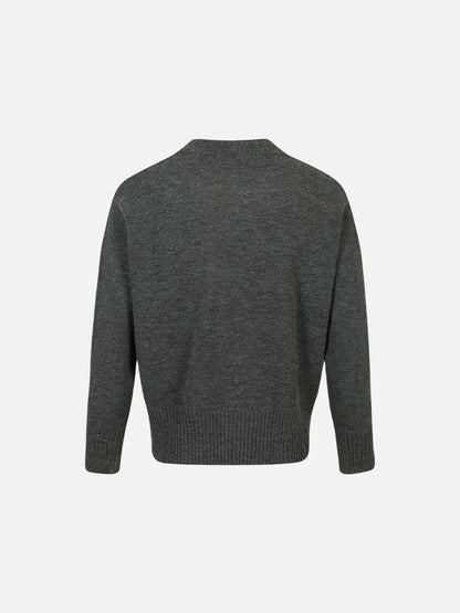 Vertical Cable Knit Double-Breasted Cardigan