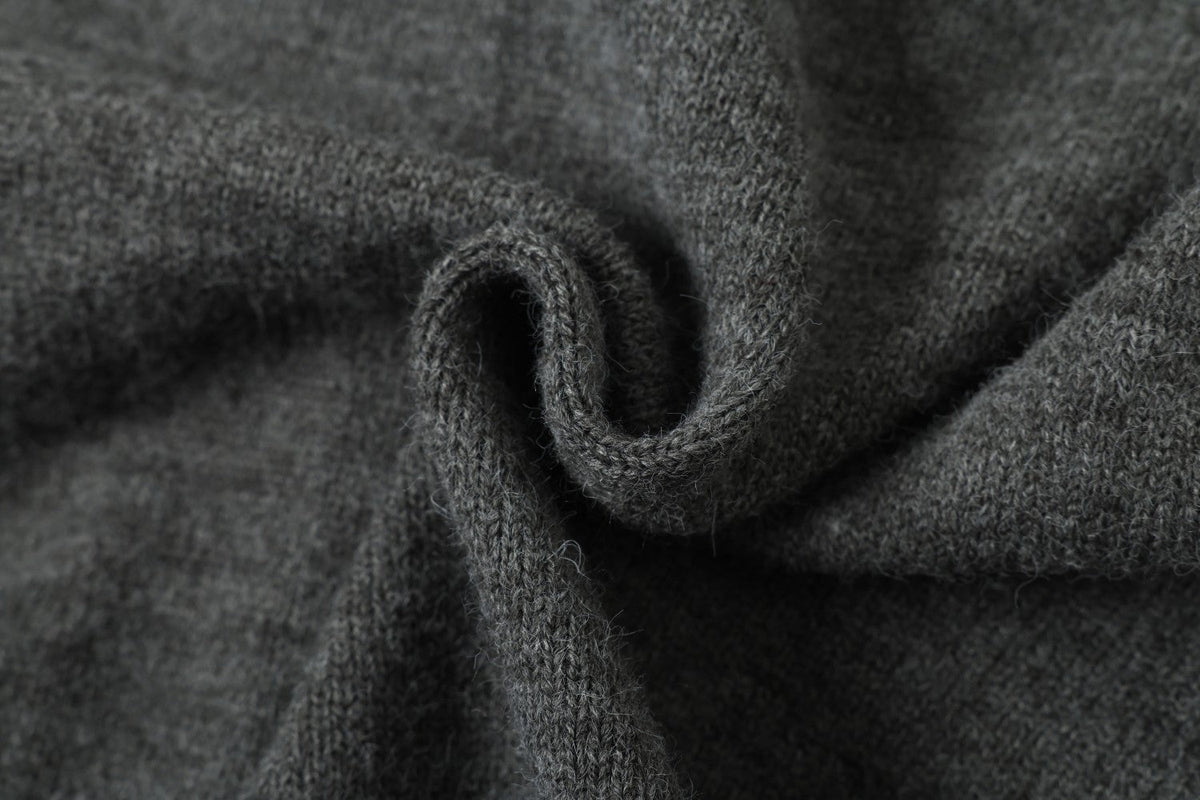 Vertical Cable Knit Double-Breasted Cardigan