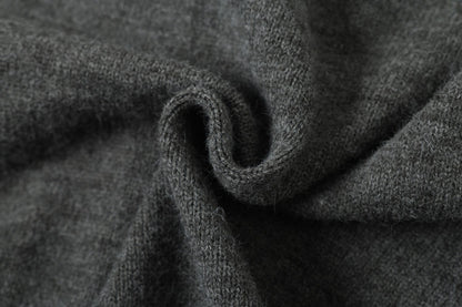 Vertical Cable Knit Double-Breasted Cardigan