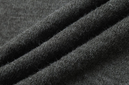 Vertical Cable Knit Double-Breasted Cardigan