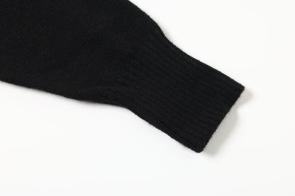 Vertical Cable Knit Double-Breasted Cardigan