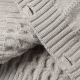 Vertical Cable Knit Hooded Cardigan
