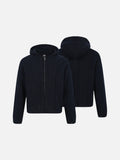 Vertical Cable Knit Hooded Cardigan