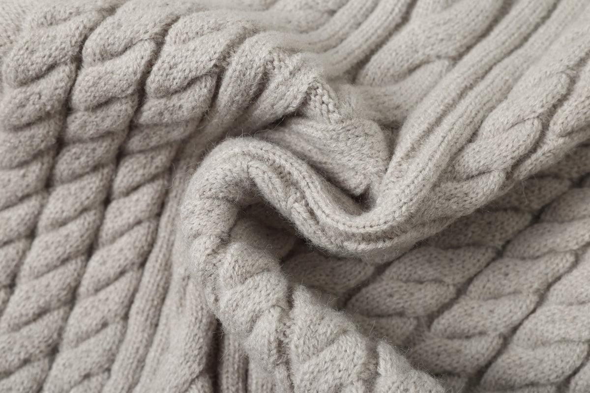 Vertical Cable Knit Hooded Cardigan