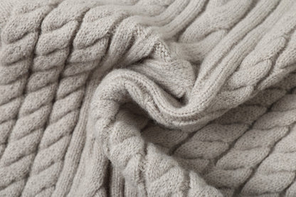 Vertical Cable Knit Hooded Cardigan