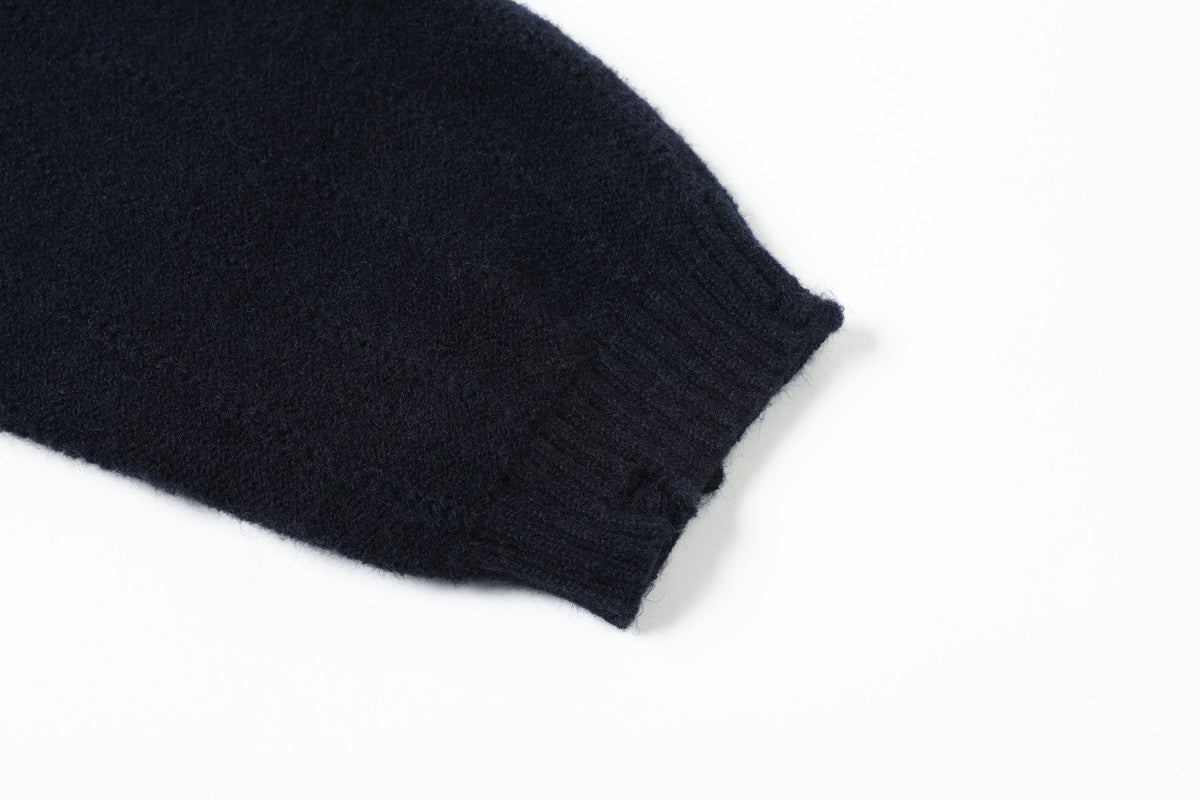 Vertical Cable Knit Hooded Cardigan