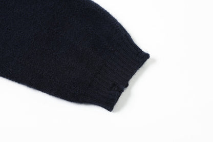 Vertical Cable Knit Hooded Cardigan