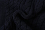 Vertical Cable Knit Hooded Cardigan