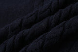 Vertical Cable Knit Hooded Cardigan