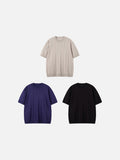 DAXUEN black vertical ribbed knit crew neck t-shirt