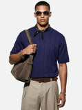 DAXUEN black vertical ribbed knit crew neck t-shirt