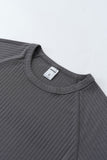 DAXUEN white vertical ribbed knit t-shirt