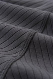 DAXUEN white vertical ribbed knit t-shirt