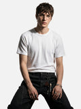 DAXUEN white vertical ribbed knit t-shirt