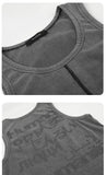 DAXUEN dark grey slim-fit vertical-seam tank top