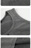 DAXUEN dark grey slim-fit vertical-seam tank top