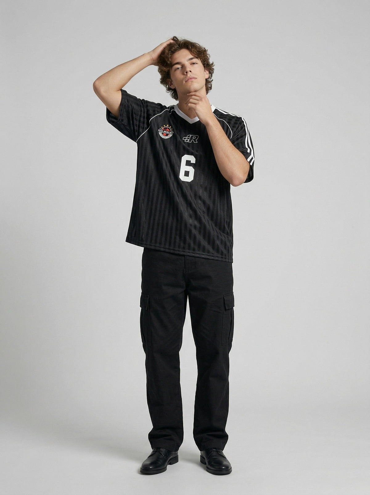 DAXUEN Number 6 Shadow Stripe Football Jersey