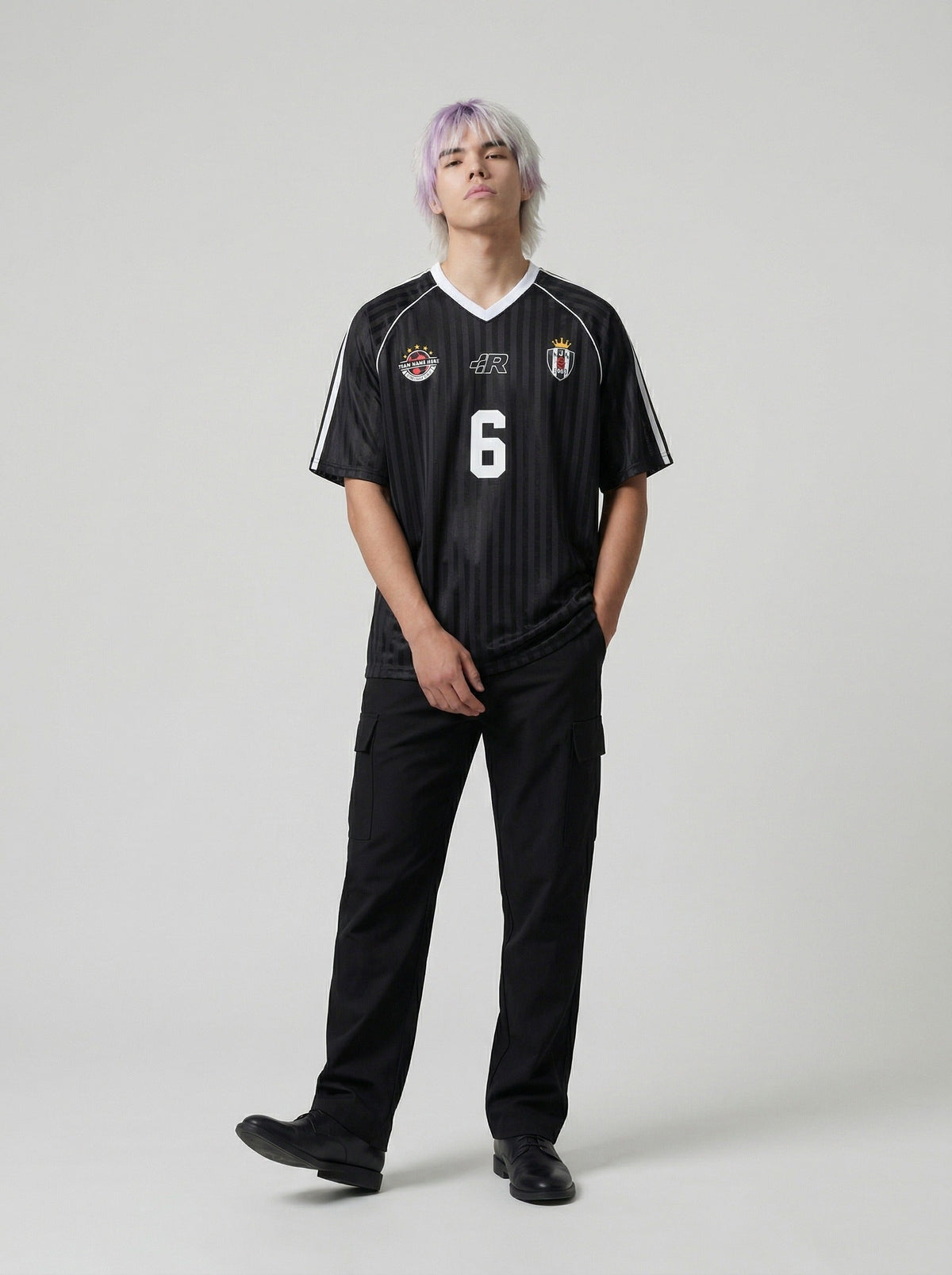 DAXUEN Number 6 Shadow Stripe Football Jersey