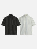 DAXUEN Loose-fitting short-sleeved shirt with vertical stripes