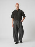 DAXUEN Loose-fitting short-sleeved shirt with vertical stripes — model photo