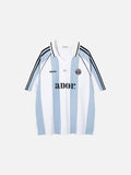 DAXUEN Short-sleeved vertical stripe polo shirt
