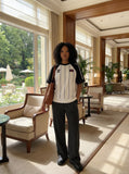 DAXUEN Away Kit Pinstripe Raglan Tee