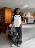 DAXUEN Away Kit Pinstripe Raglan Tee