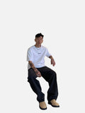 Vertical Text Graphic Oversized T-Shirt