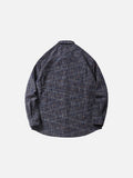 DAXUEN Long sleeve button-down shirt with grid check pattern