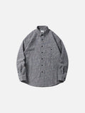 DAXUEN Long sleeve button-down shirt with grid check pattern