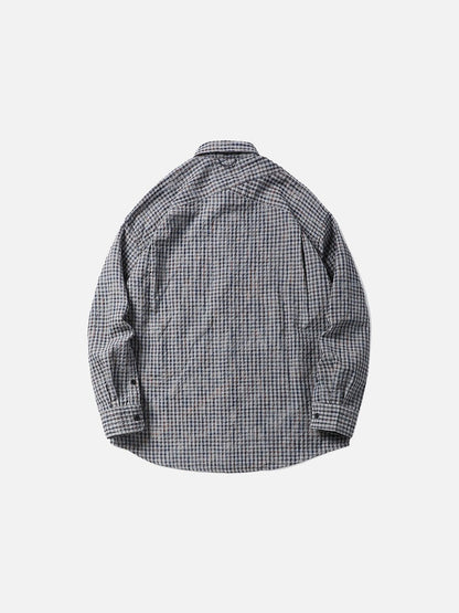 DAXUEN Long sleeve button-down shirt with grid check pattern