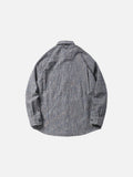 DAXUEN Long sleeve button-down shirt with grid check pattern
