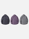 DAXUEN Long sleeve button-down shirt with grid check pattern