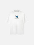 DAXUEN black oversized blue butterfly graphic tee