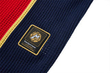 DAXUEN red and navy color-blocked knitted polo shirt