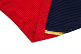DAXUEN red and navy color-blocked knitted polo shirt