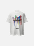 DAXUEN Oversized short-sleeved T-shirt with vibrant graphic print