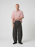 DAXUEN pink multi-colored plaid button-up shirt — model photo