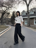 DAXUEN Vibrant Plaid Embroidered Short-Sleeved Shirt | DAXUEN — model photo