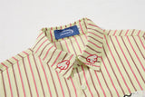 DAXUEN vibrant striped patchwork button-up shirt