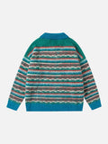 DAXUEN striped geometric knit sweater