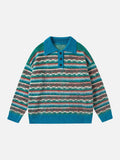 DAXUEN striped geometric knit sweater