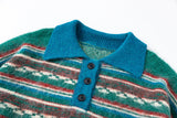 DAXUEN striped geometric knit sweater