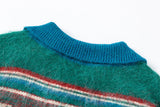 DAXUEN striped geometric knit sweater