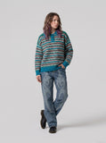 DAXUEN striped geometric knit sweater — model photo