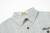 DAXUEN vibrant vertical stripe button-up shirt